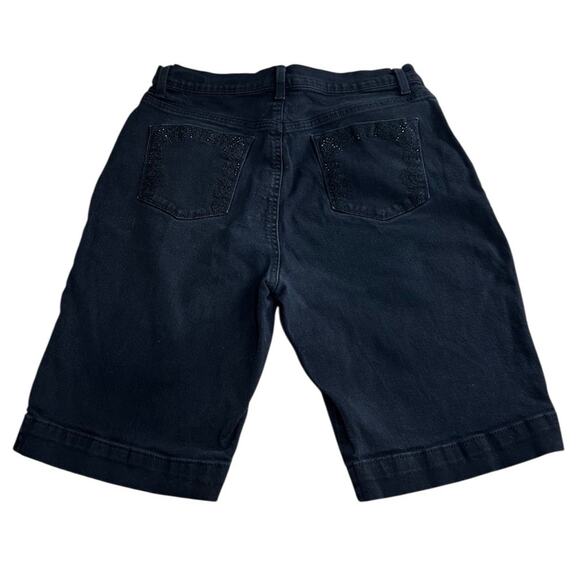 Gloria Vanderbilt Black Stretch All Around Slimming Effect Bermuda Shorts Sz 12 - Picture 5 of 6